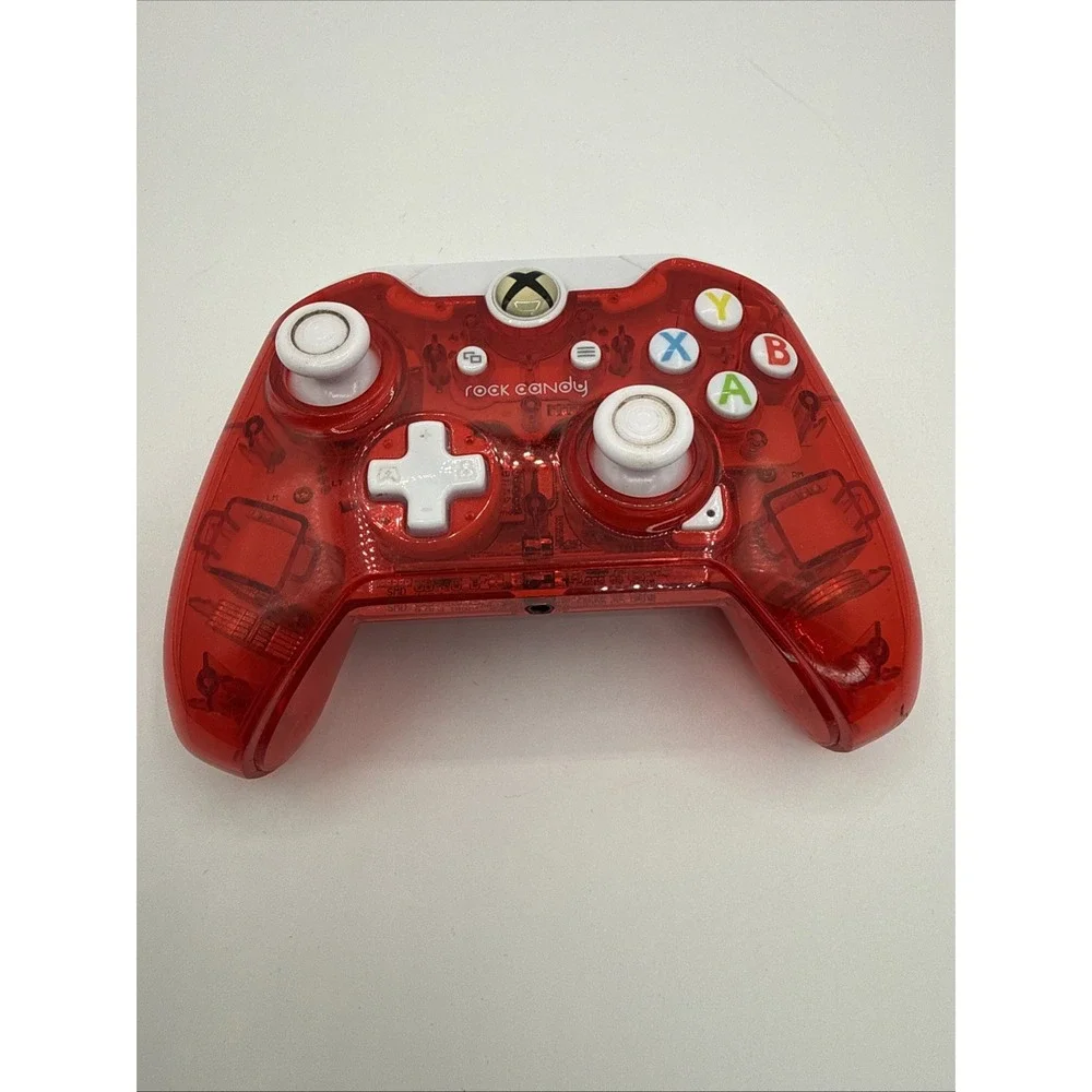 PDP Rock Candy Xbox 360 Wired Controller Missing Cable Clear Red Tested Works
